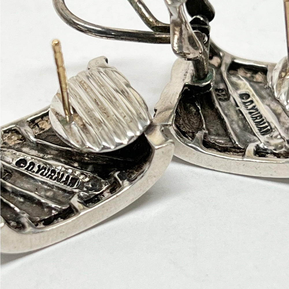 David Yurman Thoroughbred Diamond Cigar Band Earrings - Picture 6 of 10